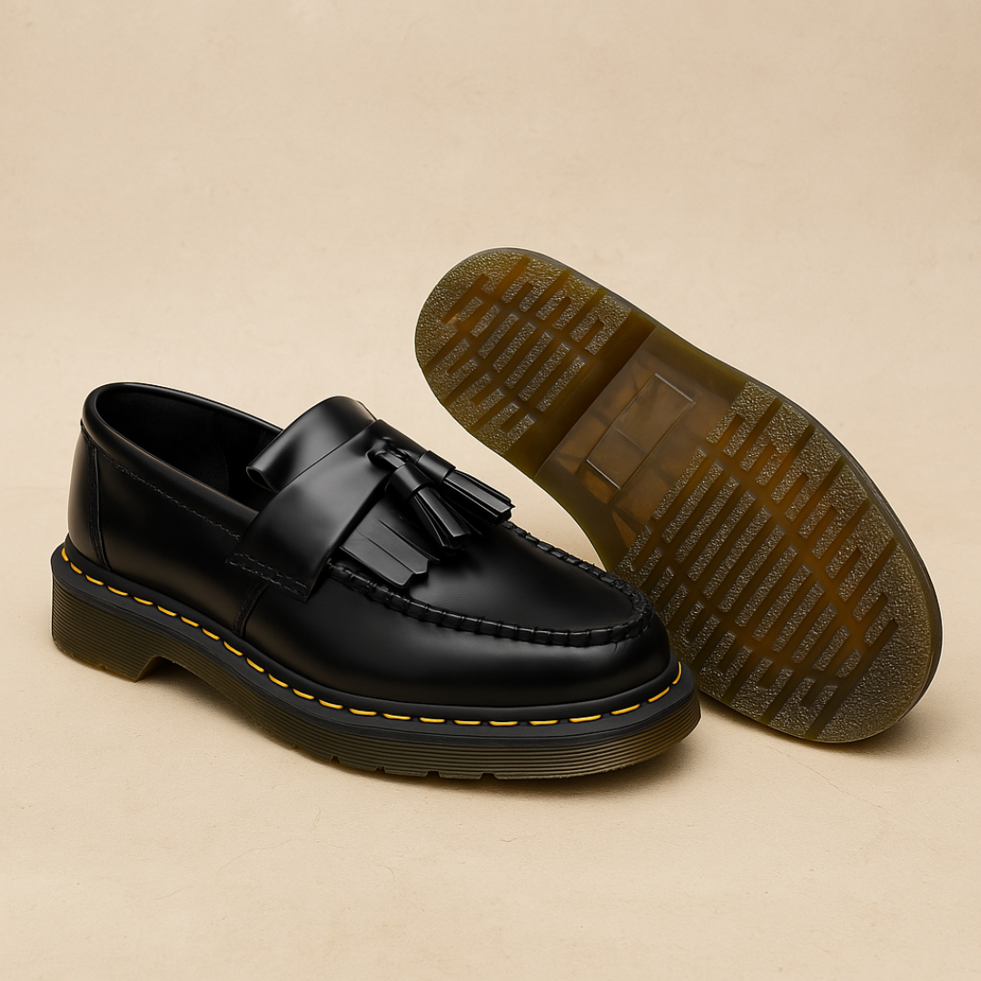 Comfortable men's blue tassel loafers, stylish slip-on casual footwear ideal for versatile everyday fashion.