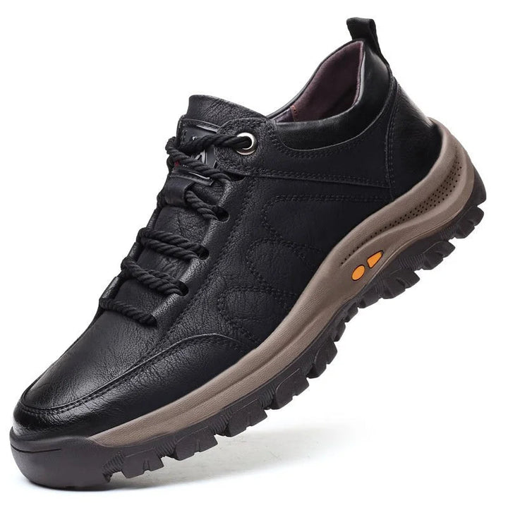 Supportive men's walking shoes with arch comfort for pain relief & posture correction. Durable outdoor footwear.