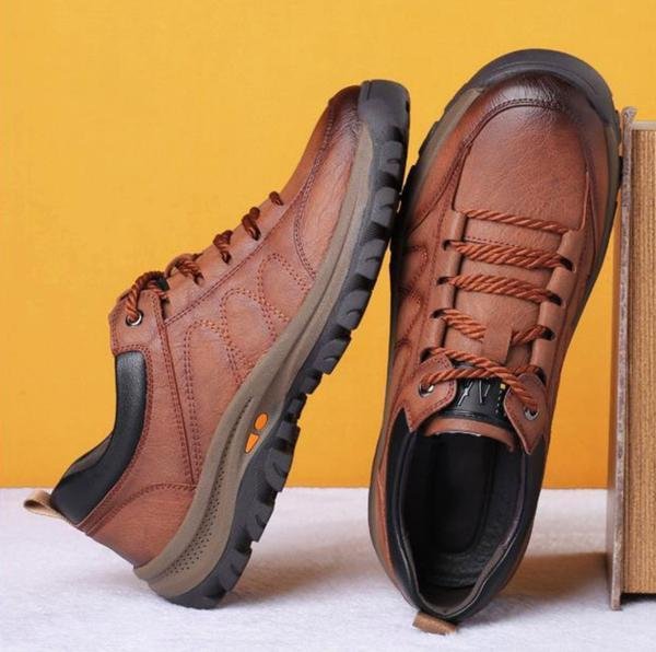 Men's supportive footwear for walking & outdoor activities. Orthopedic design ensures arch comfort & stability.