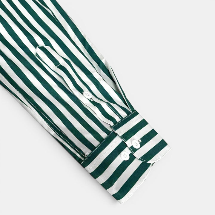 Essential men's striped button down shirt for relaxed summer casual wear.