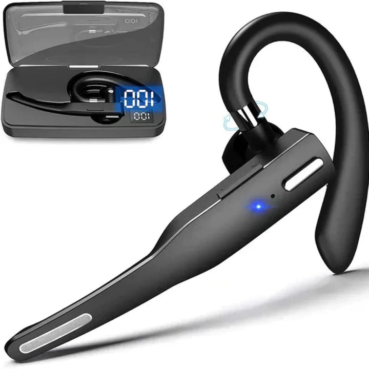Men's Bluetooth 5.1 headset, noise cancelling with dual mic for clear office calls & communication.