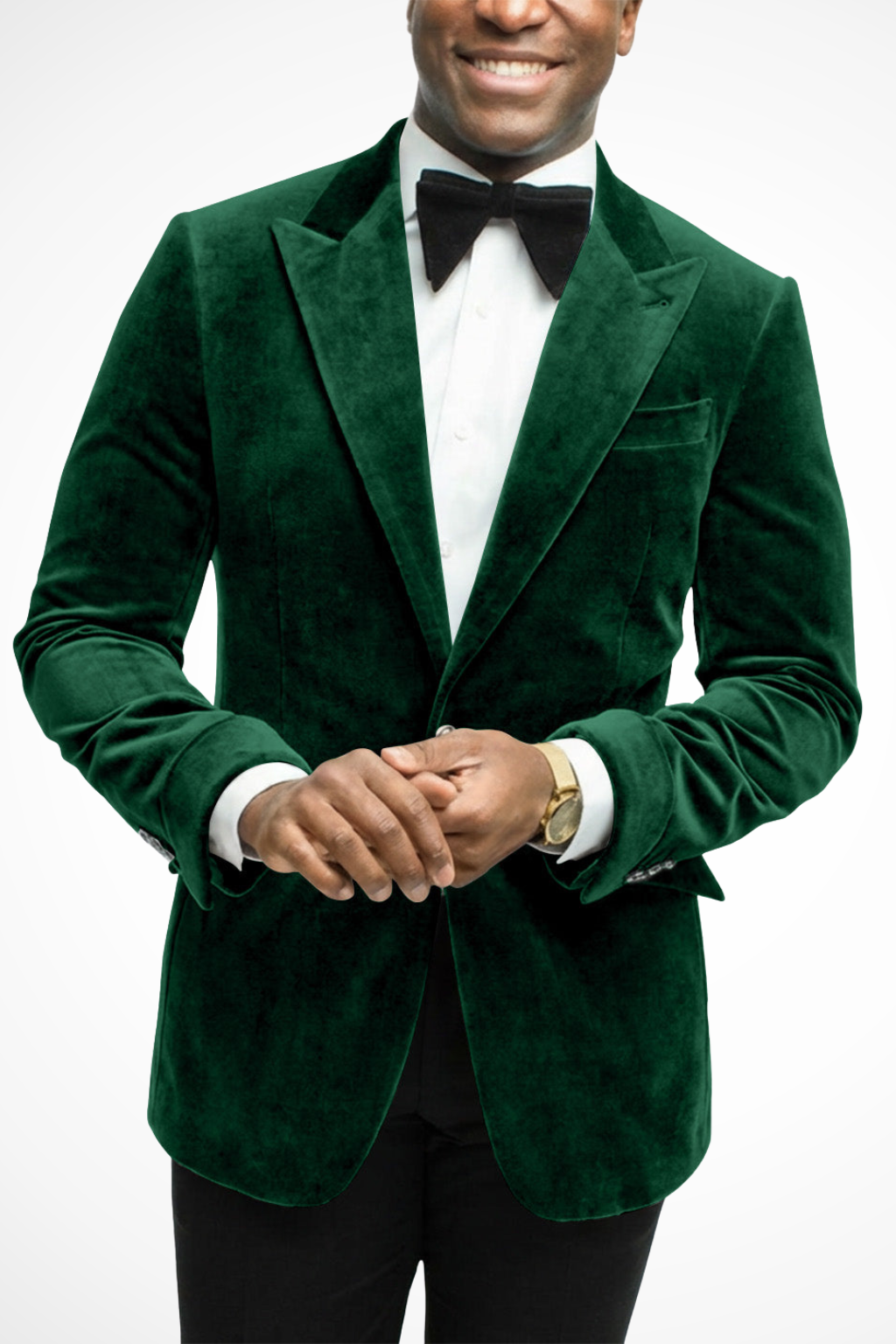 Classic navy blue men's tailored blazer with peak lapel, perfect for special occasion event wear.