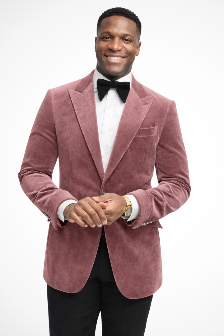 Men's white Jasper peak lapel tailored fit blazer for formal events & wedding guests.