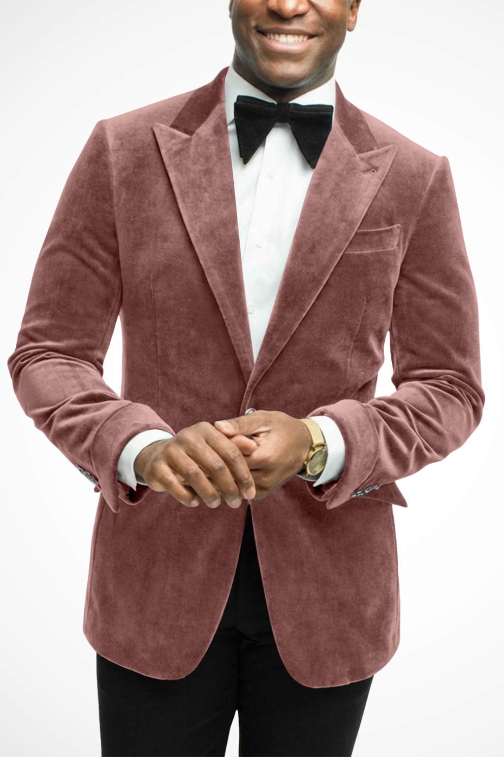 Crisp white men's tailored blazer with peak lapel, perfect for special occasion event wear.