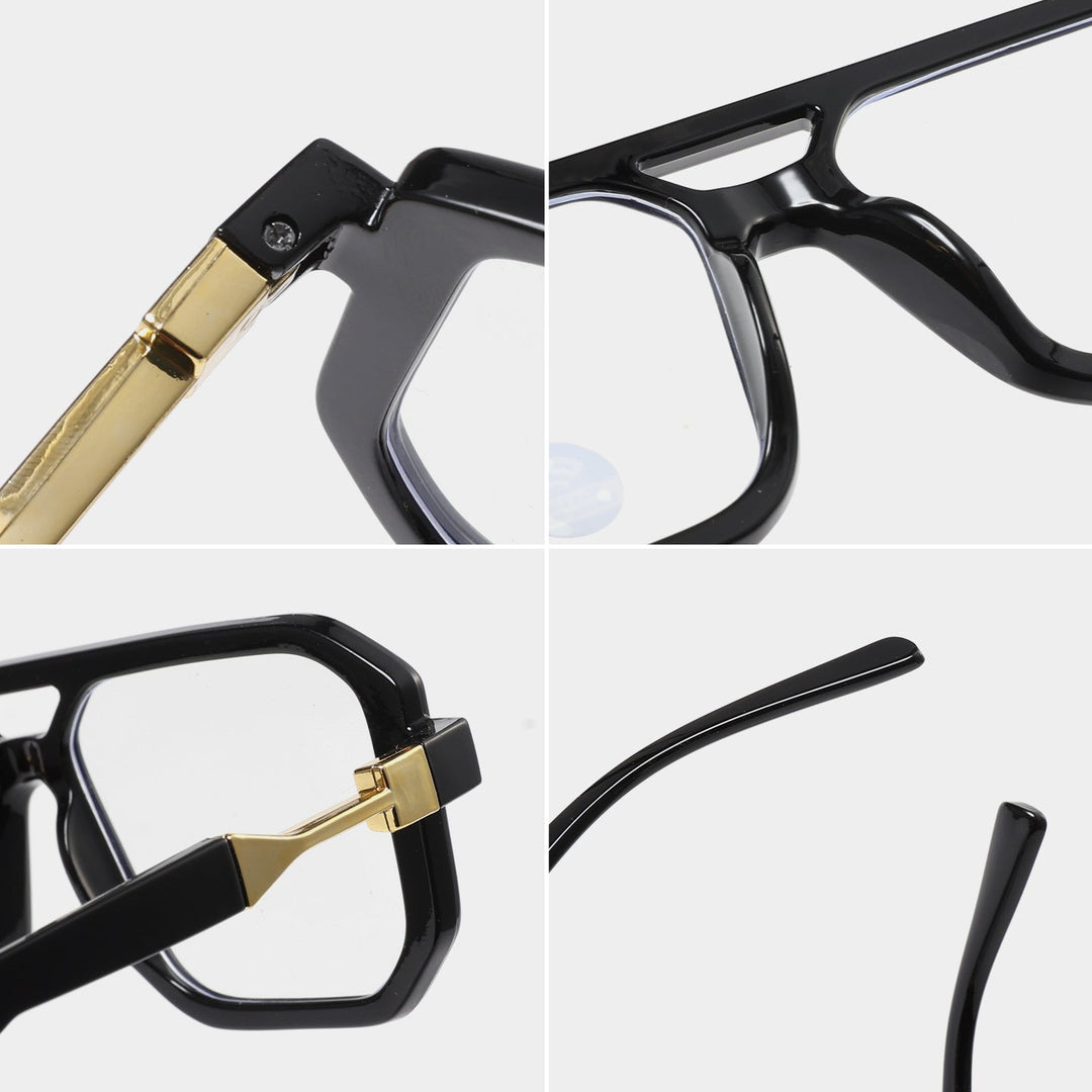 Oversized square frame men's sunglasses providing excellent UV protection, a fashionable and bold eyewear accessory.