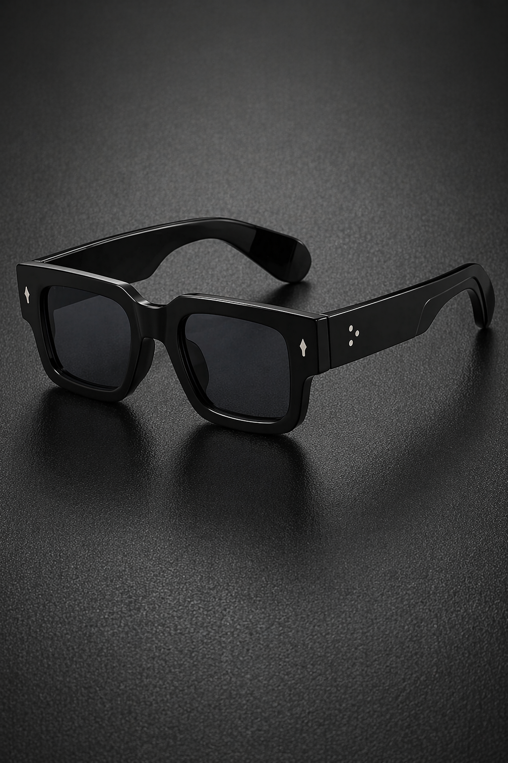 Street style men's bold rectangle sunglasses, featuring fashionable tinted lenses and sleek design.