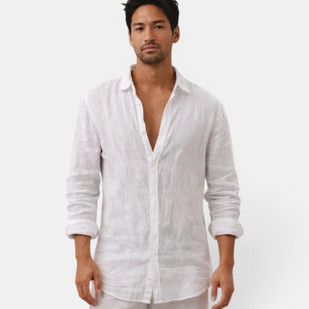 Timeless long sleeve men's shirt, a classic breathable button-up perfect for everyday casual wear.