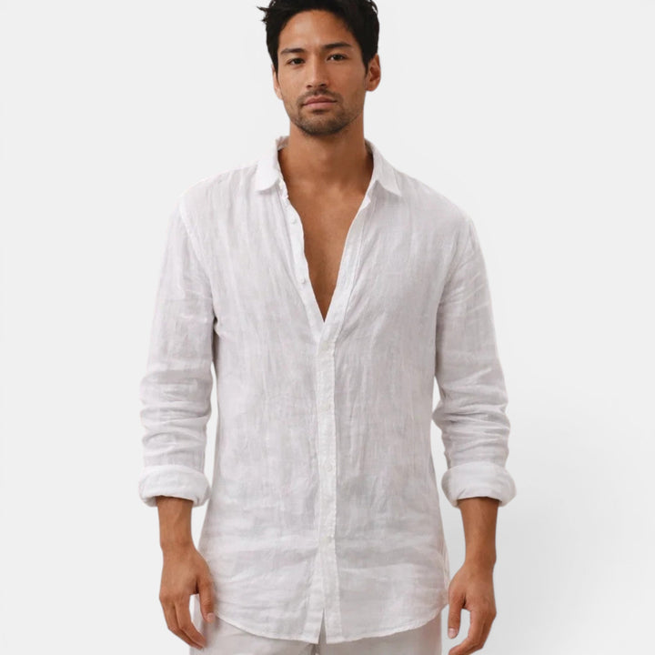 Timeless long sleeve men's shirt, a classic breathable button-up perfect for everyday casual wear.