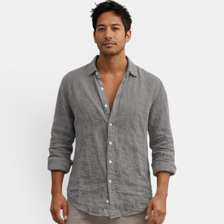 Breathable casual men's shirt, a versatile button-up design in various colors for summer fashion.