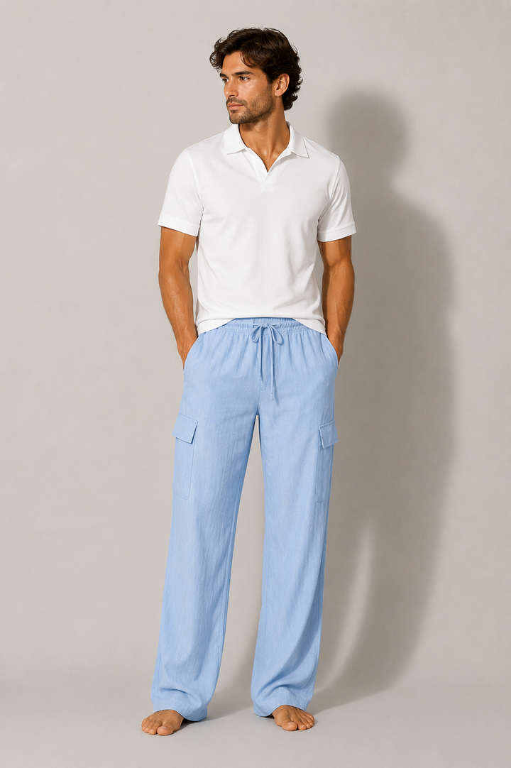 Men's breathable everyday comfort trousers in relaxed fit, perfect for spring & summer casual wear.