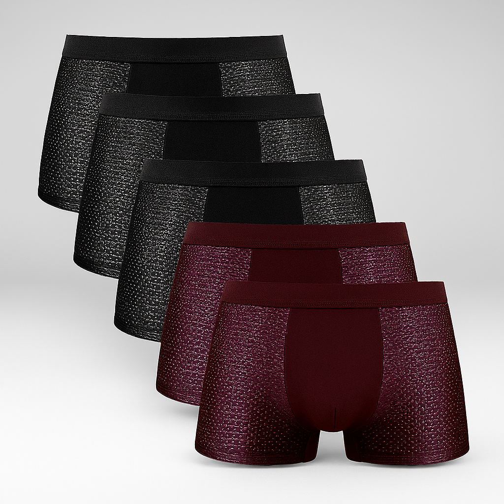 Men's breathable mesh boxer shorts 5-pack for all-day comfort & active wear. Regular fit underwear.