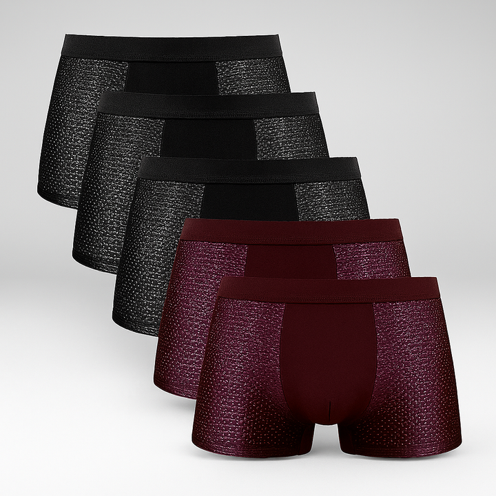 Men's breathable mesh boxer shorts 5-pack for all-day comfort & active wear. Regular fit underwear.