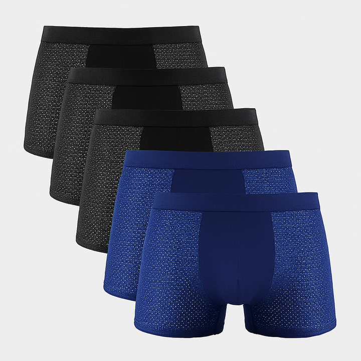 5-pack of men's breathable mesh boxer shorts, designed for ultimate comfort and regular fit active wear.