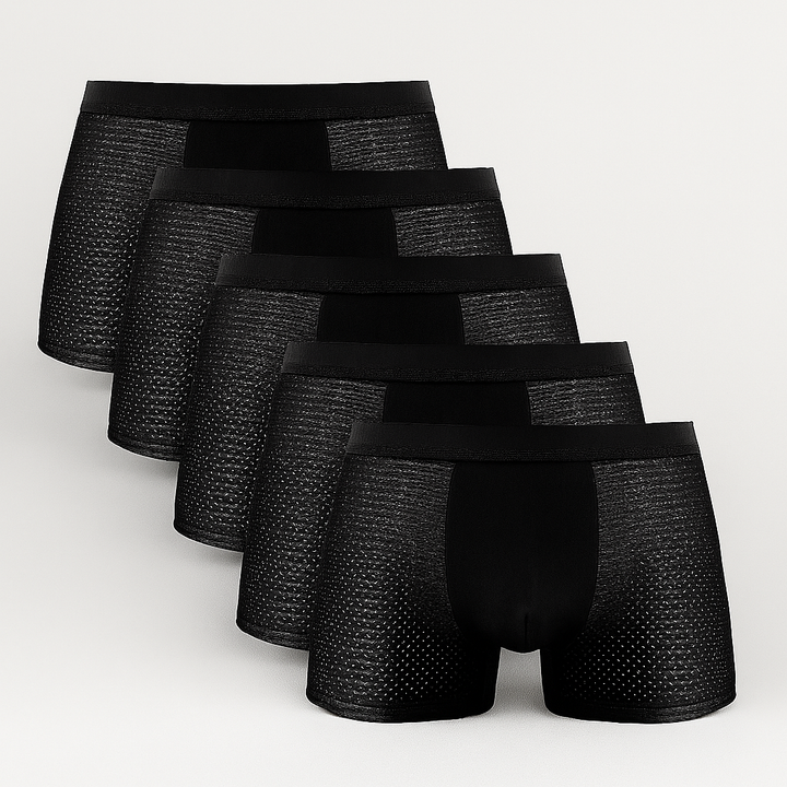 Everyday men's breathable mesh boxer shorts 5-pack. Comfort-fit underwear for active lifestyles.