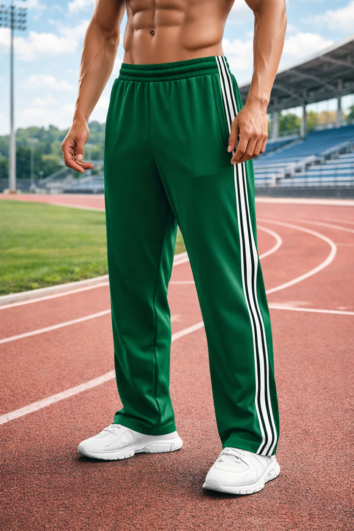 Athletic men's training pants with drawstring waist. Ideal for gym, running, or casual everyday comfort. Breathable.