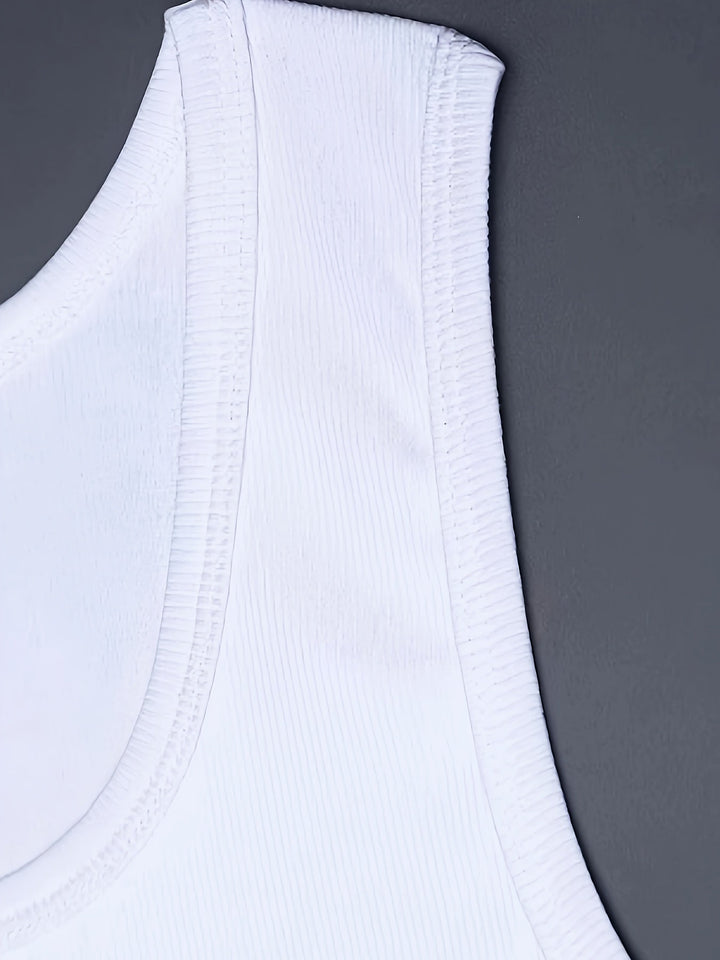 Men's athletic fit summer tank top, showing breathable back panel for ultimate comfort during activity.