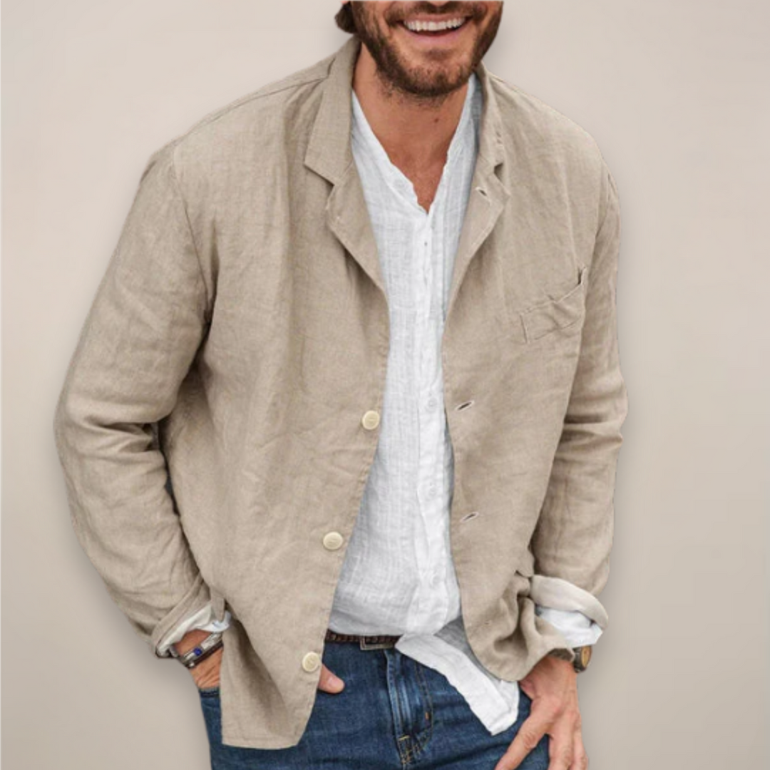 Men's breathable summer blazer, relaxed fit casual jacket. Lightweight, perfect for smart casual everyday style.