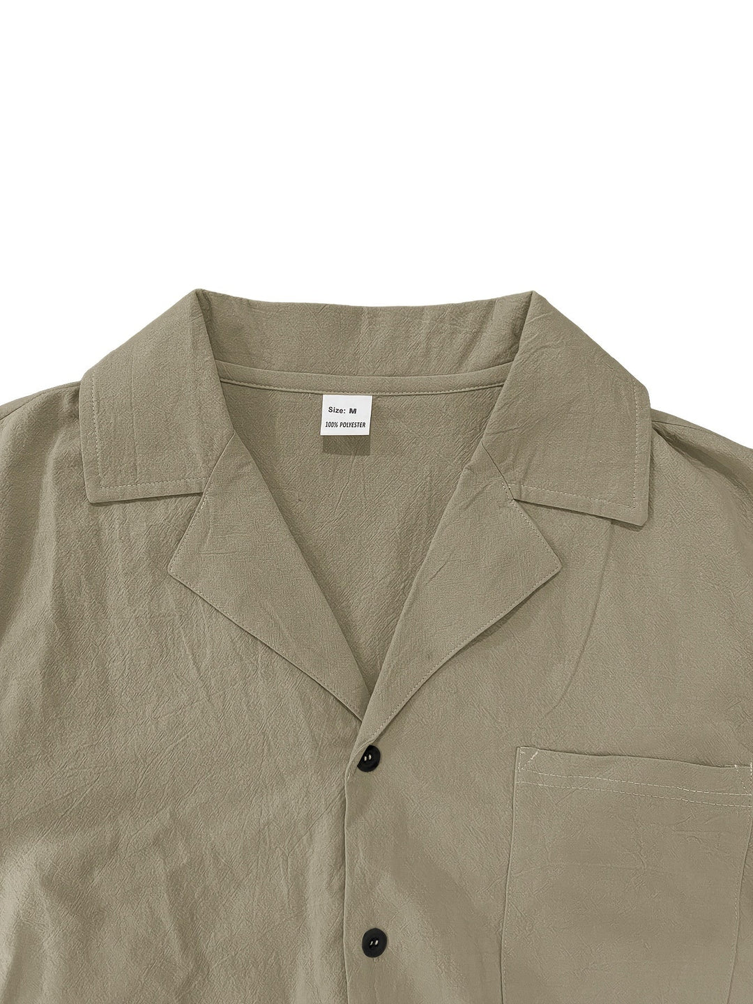 Detail of the breathable fabric of the BreezeWear men's linen set, ensuring cool comfort in warm weather.