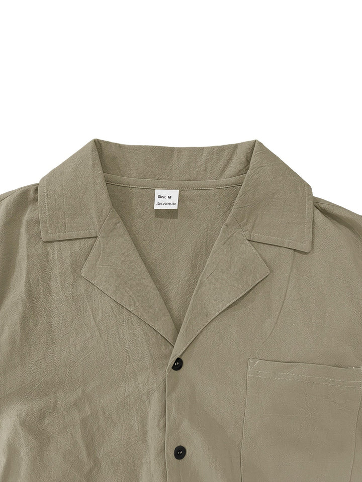 Detail of the breathable fabric of the BreezeWear men's linen set, ensuring cool comfort in warm weather.