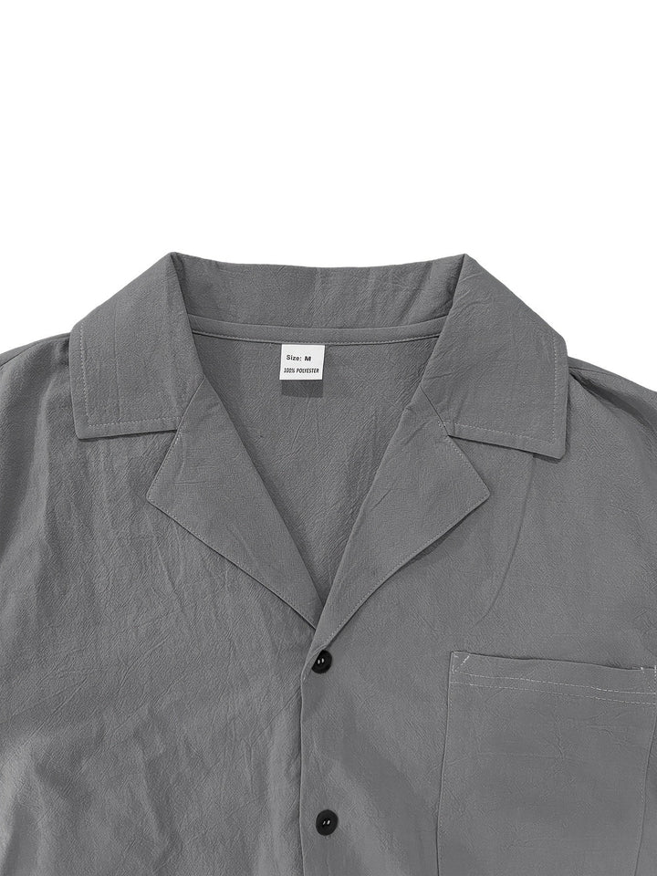 Men's comfortable BreezeWear linen shortsleeve shirt & pants set. Perfect breathable summer loungewear.