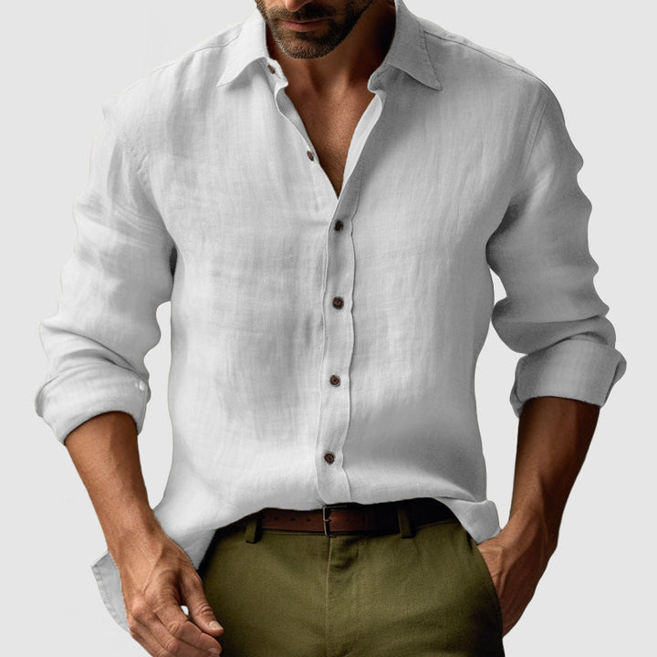 Stylish men's long sleeve button-down shirt, a versatile choice for casual fashion & everyday style.
