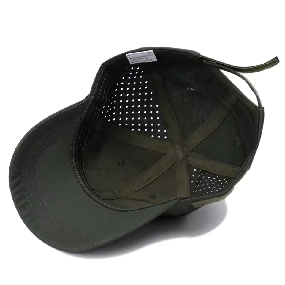 Men's everyday camouflage cap. A casual, structured hat suitable for all outdoor activities and rugged headwear fashion.