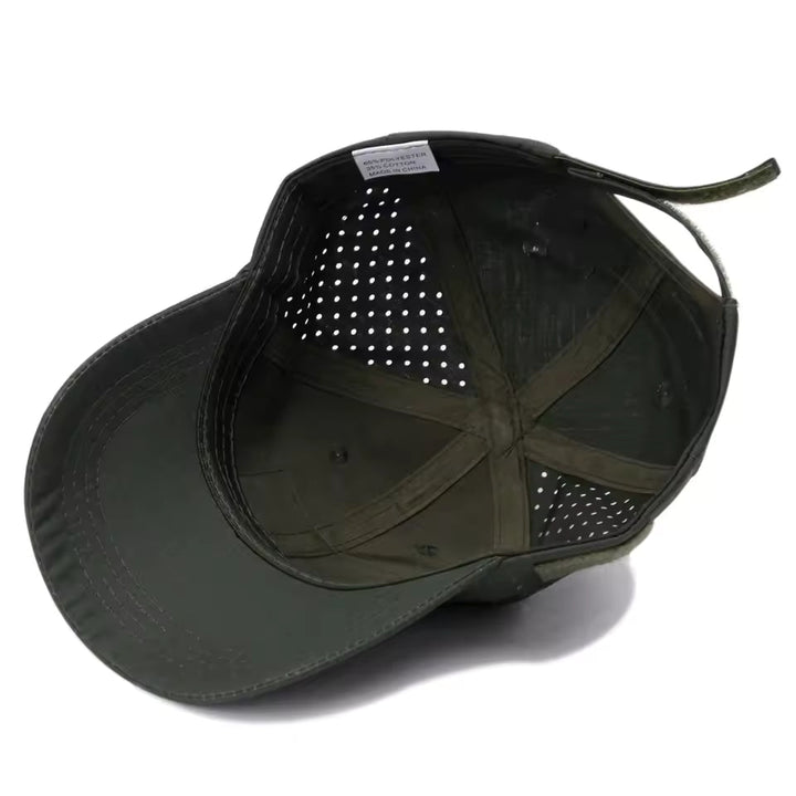 Men's everyday camouflage cap. A casual, structured hat suitable for all outdoor activities and rugged headwear fashion.