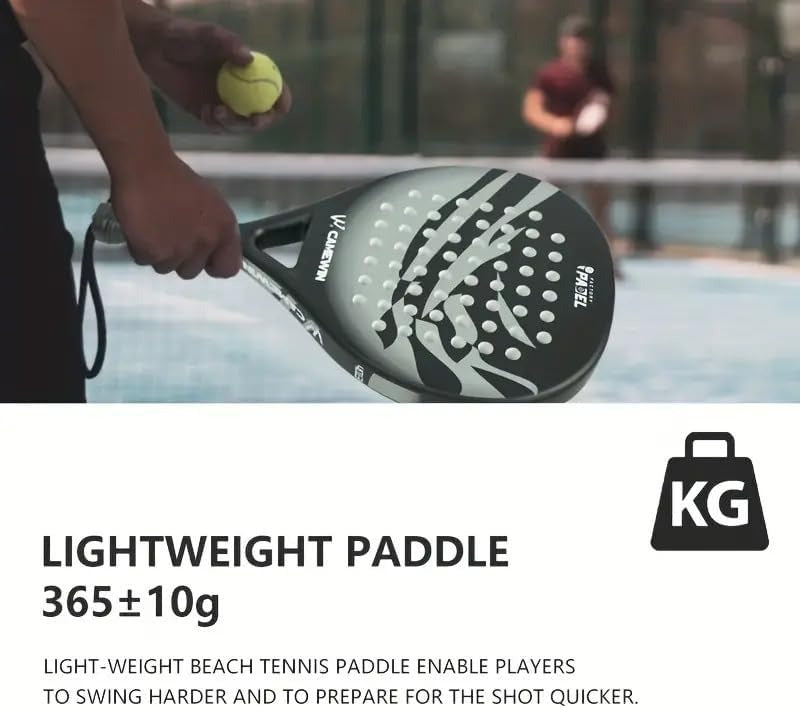 Carbon fiber men's padel racket with blue accents. Lightweight, offering excellent power and agile control.