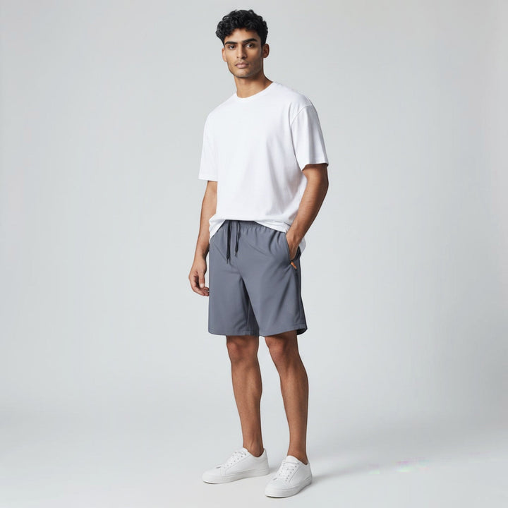Men's casual athletic shorts 3-pack with zip pockets, comfortable & quick-dry for versatile wear.