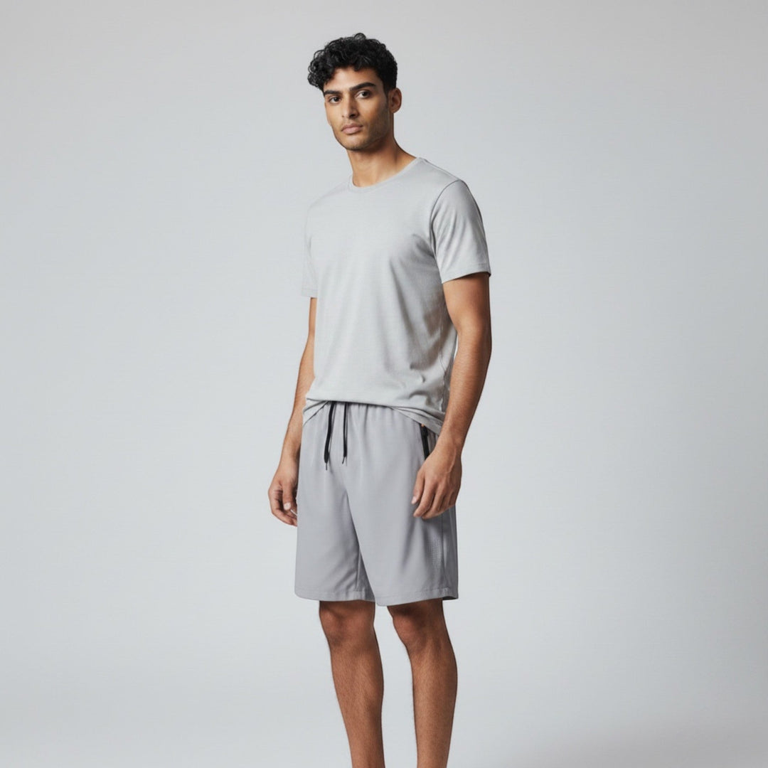 Men's athletic shorts 3-pack, essential activewear for men with secure zip pockets.