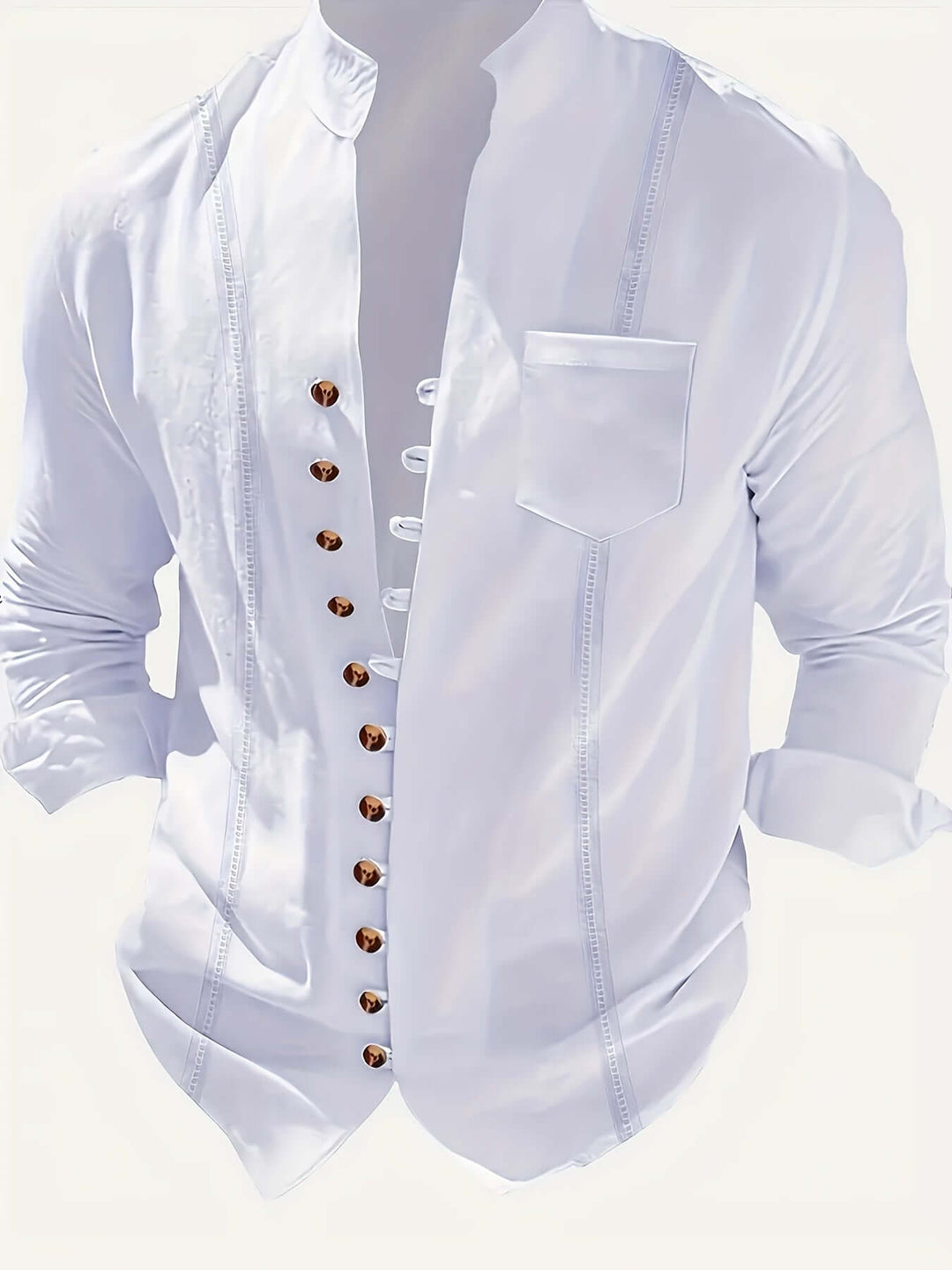 Complete men's casual beach outfit: matching shirt & pants, perfect for resort wear or summer days.
