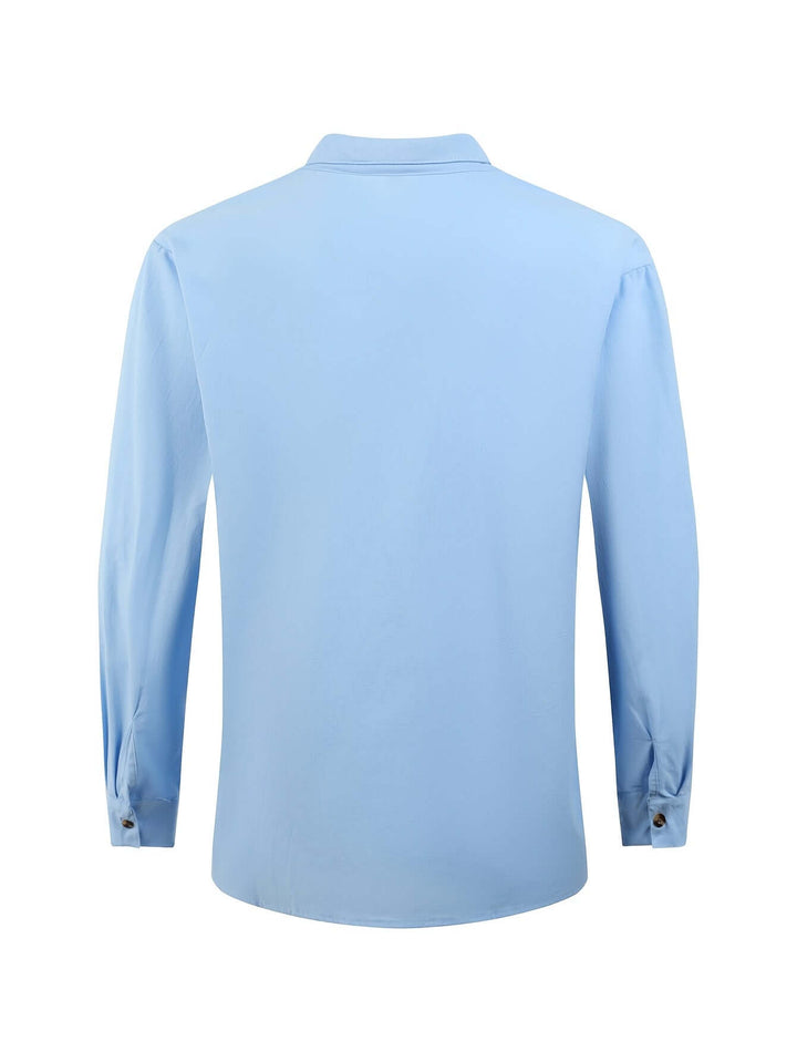 Comfortable men's beachwear set, a casual shirt with relaxed pants, ideal for summer leisure.