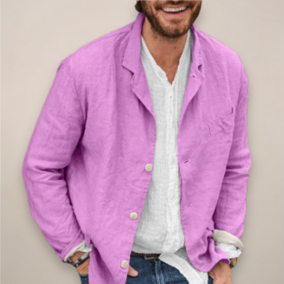Smart casual men's summer jacket. This versatile, breathable blazer offers relaxed comfort & style.