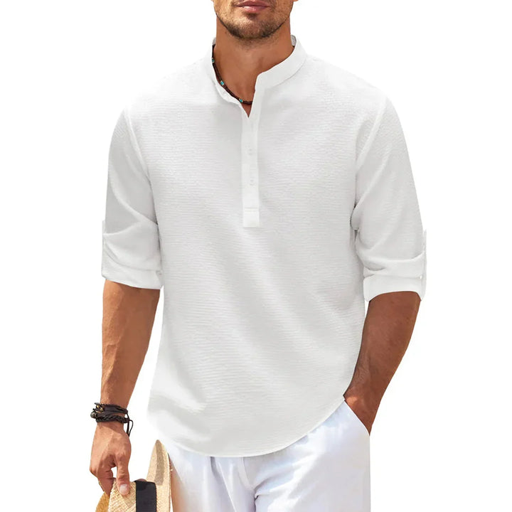 Men's regular fit casual button-down shirt, long sleeve, smart casual everyday wear menswear fashion.