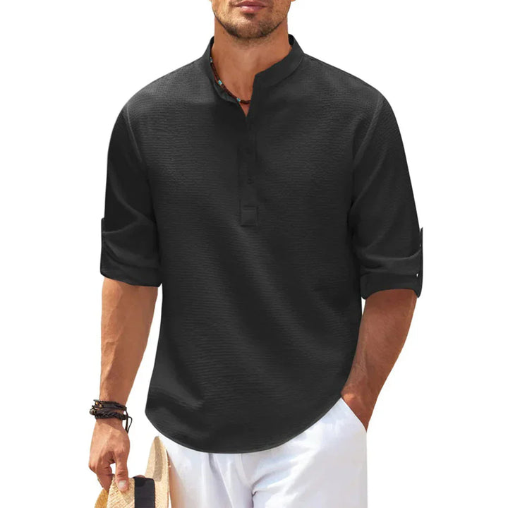 New men's long sleeve button-down shirt for everyday smart style. A versatile, comfort fit casual menswear piece.