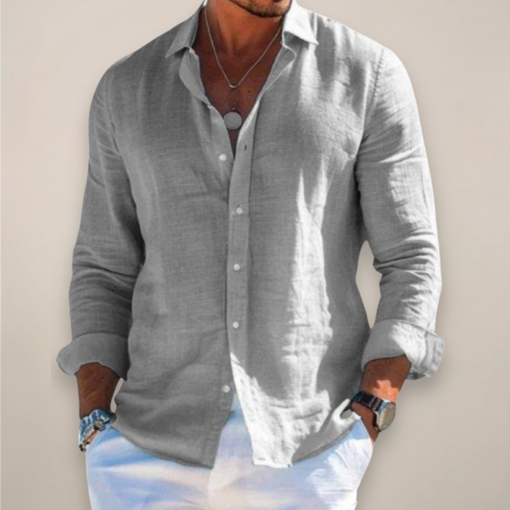 Men's casual button-up shirt, perfect for summer comfort & warm weather. Short sleeve everyday fashion.