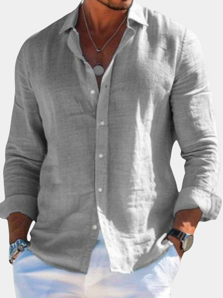 Men's casual resort wear button shirt, short sleeve for summer holidays. Comfortable warm weather style.
