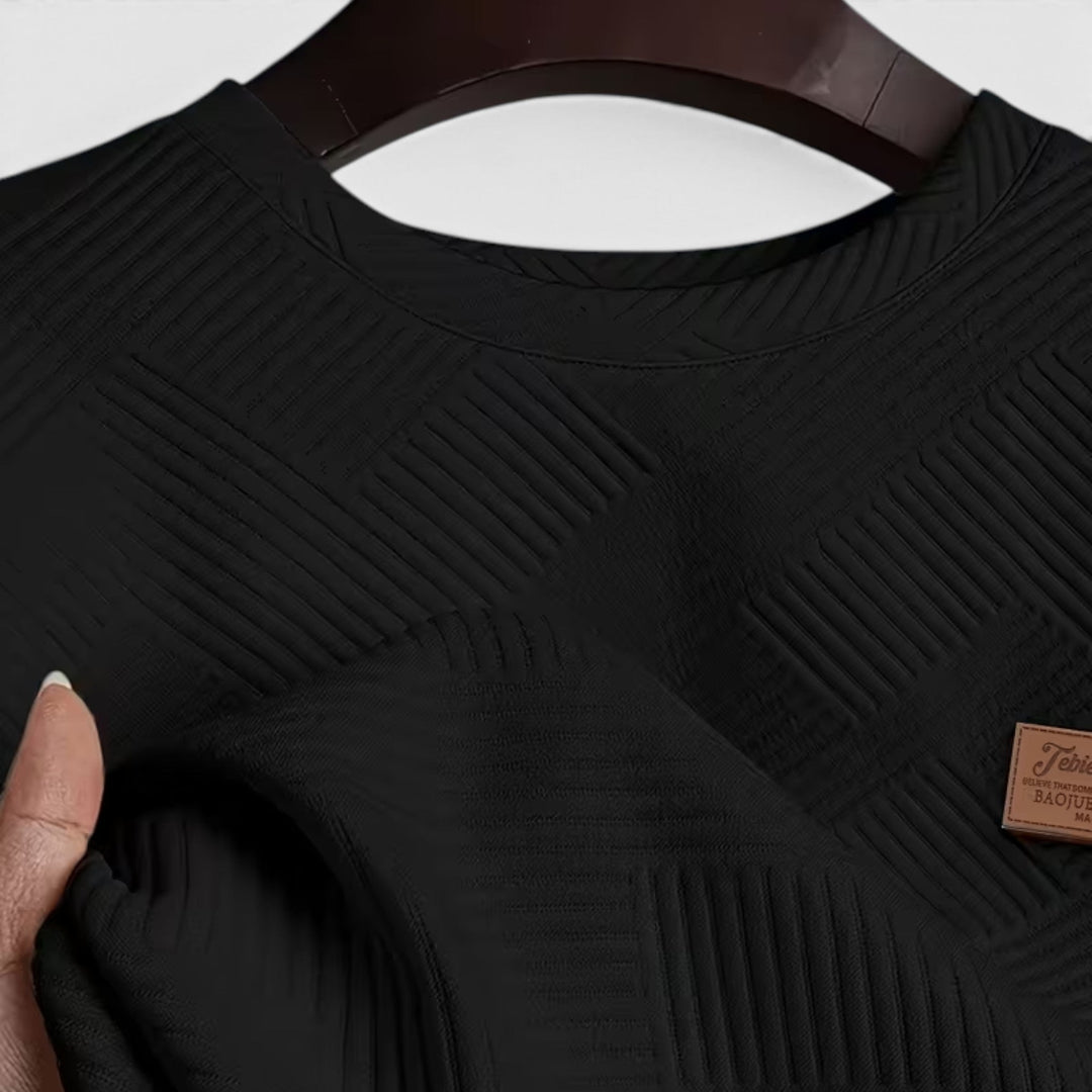 Men's long sleeve crew neck pullover, a comfortable and stylish casual wear essential.