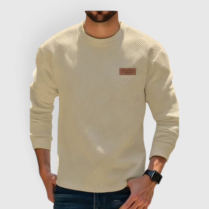 Comfortable men's long sleeve crew neck pullover, perfect for casual wear.