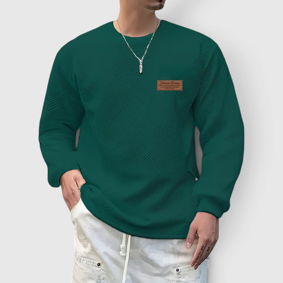 Men's spring crew neck pullover, comfortable and stylish for everyday wear.