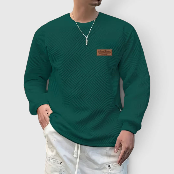 Men's spring crew neck pullover, comfortable and stylish for everyday wear.
