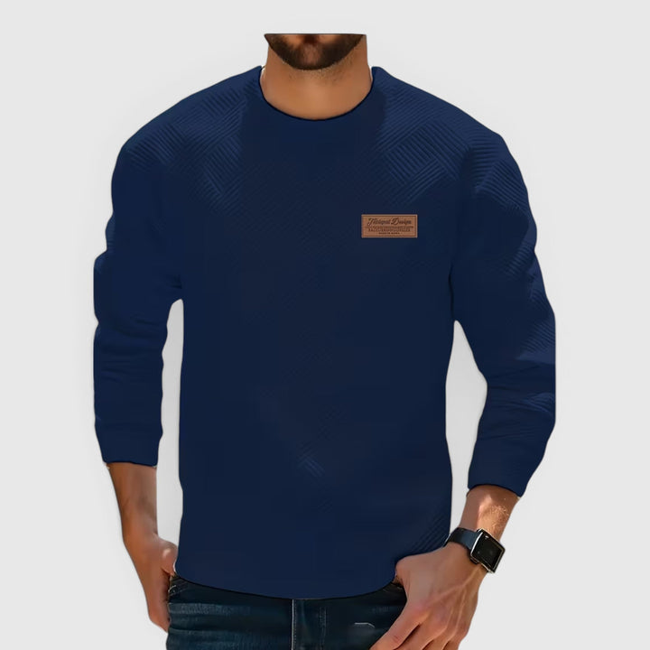 Men's long sleeve crew neck sweatshirt, a comfortable and versatile top.