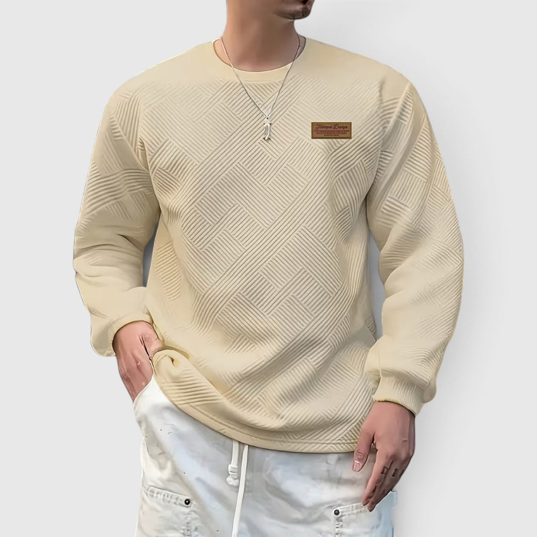 Stylish men's long sleeve crew neck, a versatile top for autumn clothing.