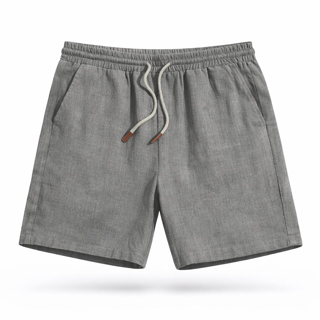 Men's summer casual shorts with an adjustable drawstring waist for comfortable, relaxed fit.