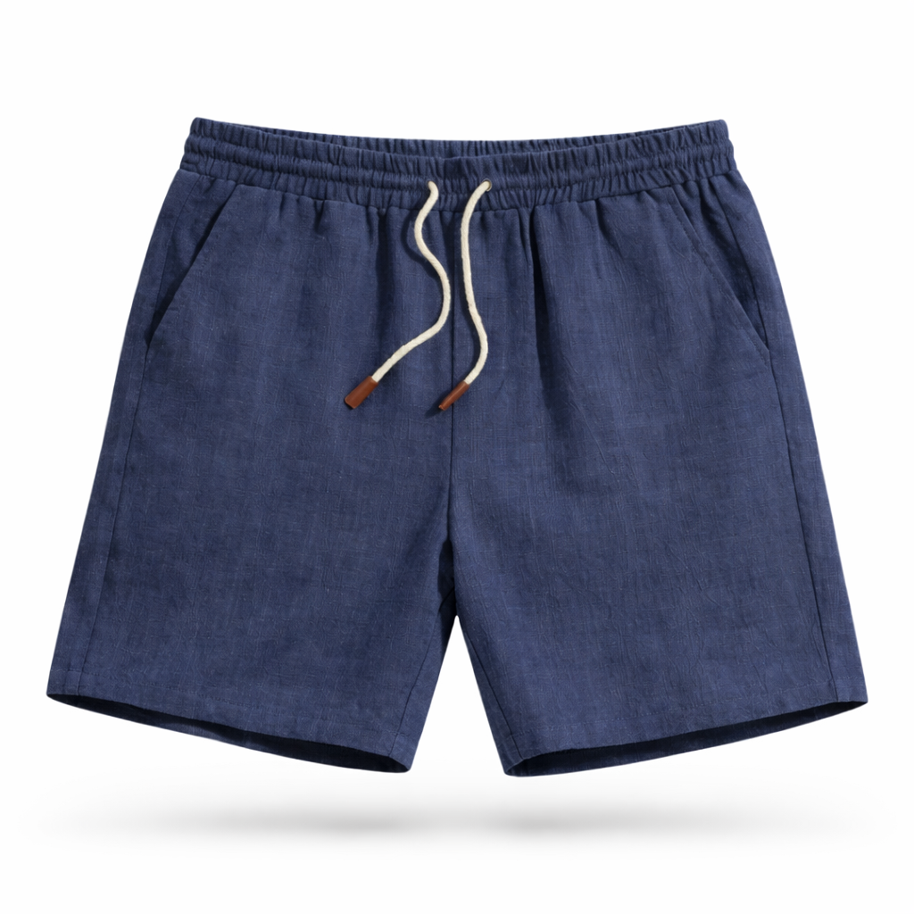Comfortable men's casual shorts with elastic waist, ideal for summer, beach, or vacation wear.