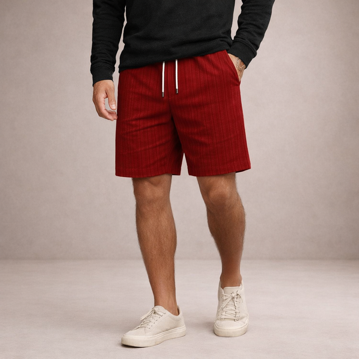 Men's relaxed fit casual shorts with drawstring, perfect for everyday summer style & comfort.