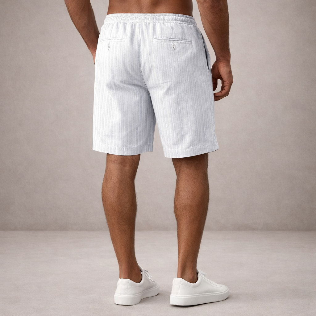 Modern men's drawstring shorts, relaxed fit for a casual and comfortable summer look.