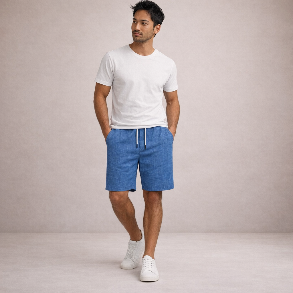 Easy-to-wear men's summer drawstring shorts, relaxed fit for ultimate casual comfort.