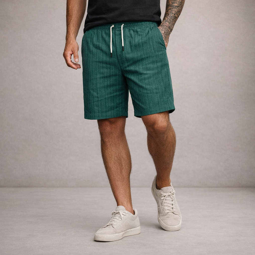 Stylish men's relaxed fit summer shorts, great for casual outings, beach days, or warm weather.