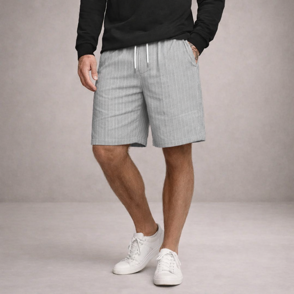 Men's summer drawstring shorts, offering a relaxed fit & easy style for warm weather comfort.